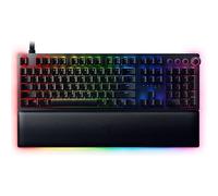 Razer Huntsman V2 Analog - Teclado Premium para juegos con interruptores ópticos analógicos (reposamuñecas, control giratorio digital, 4 teclas multimedia, Chroma RGB) Teclado Español - Negro