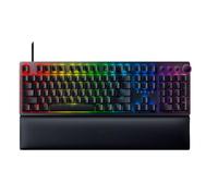 Razer Huntsman V2 (interruptor morado) - Teclado óptico para juegos prácticamente sin latencia (reposamuñecas, 4 teclas multimedia, tapas de teclas Doubleshot PBT) QWERTZ, diseño alemán, negro