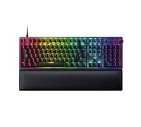 Razer Huntsman V2 (interruptor rojo) - Teclado óptico para videojuegos prácticamente sin latencia (reposamuñecas, regulador, 4 teclas multimedia, tapas de teclas Doubleshot PBT), QWERTZ| diseño alemán, negro