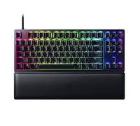 Razer Huntsman V2 Tenkeyless (Interruptor Morado) - Teclado Óptico para Juegos (Interruptores Ópticos Clicky, Teclas PBT Doubleshot, Reposamuñecas Ergonómicos) Diseño US| Negro