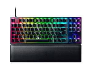 Razer Huntsman V2 Tenkeyless (Red Switch) - Teclado óptico para juegos sin teclado numérico (reposa-palmas, HyperPolling, teclas Doubleshot PBT) Teclado Español - Negro