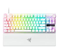 Razer Huntsman V3 Pro Tenkeyless 8KHz - TKL PC-Teclado mecánico para Juegos - 8KHz HyperPolling - Switches ópticos analógicos - 0,1-4,0mm - Snap Tap - Rapid Trigger - Diseño US QWERTY | Blanco