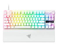 Razer - Huntsman V3 Pro TKL Teclado óptico analógico con cable con modo Snap Tap gatillo rápido y accionamiento ajustable, color blanco