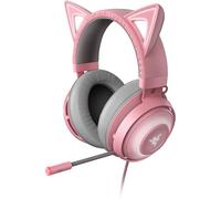 Razer Kraken Kitty - Auriculares Gaming con Cable (Los Auriculares con Orejas de Gato, RGB Chroma, Micrófono con Cancelación Activa del Ruido, Audio Espacial THX) Quartz Rosa