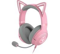 Razer Kraken Kitty V2 - Auriculares con cable USB RGB: Chroma Kitty Ears - Iluminación sensible - Micro cardioide HyperClear - Controladores Triforce 40 mm - Sonido envolvente 7.1 - Cuarzo rosa