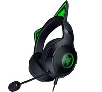 Razer Kraken Kitty V2 - Auriculares RGB por Cable con Orejas de Gatito (Iluminación reactiva al Streaming, Micrófono cardioide HyperClear, Diafragmas de 40 mm Triforce, Sonido Envolvente 7.1) Negro