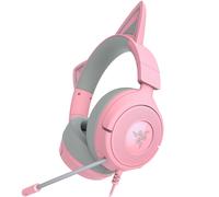 Razer Kraken Kitty V3 X - Auriculares Kitty con Cable para Juegos - Orejas de Gatito icónicas - Peso Ligero de 270 g - Micrófono cardioide hiperclaro - Diafragmas de 40mm - Conector de 3,5mm | Quartz