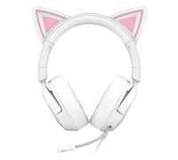Razer Kraken Kitty V3 X - Auriculares Kitty con Cable para Juegos - Orejas de Gatito icónicas - Peso Ligero de 270 g - Micrófono cardioide hiperclaro - Diafragmas de 40mm - Conector de 3,5mm | Blanco