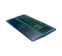 Razer Ornata V3 X - Teclado plano de membrana con Chroma RGB (interruptores de membrana silenciosos, reposamuñecas ergonómicas, recubrimiento anti-UV), disposición QWERTZ DE | Negro