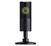 Razer Seiren Emote - Micrófono de condensador USB para transmisión, Micrófono para Streaming (Compacto con amortiguador, patrón de grabación supercardioide, LED Chroma) Negro
