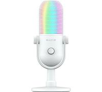 Razer Seiren V3 Chroma - Micrófono USB RGB - Micrófono de Condensador supercardioide con Tap-to-Mute (iluminación reactiva, limitador de Ganancia Digital y Amortiguador Integrado) Blanco