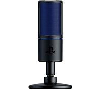 Razer Seiren X para PlayStation - Micrófono de condensador USB para transmisión en PS4 y PS5 (compacto con amortiguador, patrón de grabación supercardioide, botón de silencio) Negro-Azul