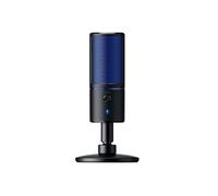 Razer Seiren X para PlayStation - Micrófono de condensador USB para transmisión en PS4 y PS5 (compacto con amortiguador, patrón de grabación supercardioide, botón de silencio) Negro-Azul