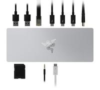Razer Thunderbolt 4 Mercury - USB-Hub Premium para Windows y Mac (10 puertos en uno, salida a Dos monitores 4K o un monitor 8K) Blanco