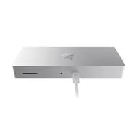 Razer Thunderbolt 4 Mercury - USB-Hub Premium para Windows y Mac (10 puertos en uno, salida a Dos monitores 4K o un monitor 8K) Blanco