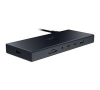 Razer USB 4 Dock - Base de Alta Velocidad para Juegos y productividad - Diseño de 14 Puertos - Soporte de Doble Pantalla, Carga de Dispositivos (3X USB-C, 5X USB-A, HDMI, Gigabit Ethernet) Negro