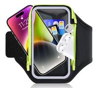 RAZOBWS Brazalete Movil Correr con Cremallera Funda Auriculares, Porta Movil Running para iPhone 16 15 14 13 12 Pro MAX Galaxy Pixel, Funda Correr Arm con Correa Elástica Plegable - 6,9'' (1 Negro)