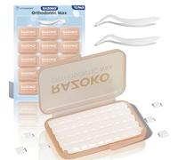 RAZOKO Cera ortodóntica para aparatos ortopédicos, 50 unidades por caja, tiras de cera de dientes de larga duración aptas para alimentos, sabor a fresa, 750 puntos precortados