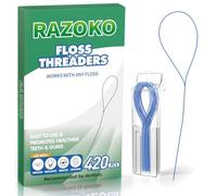 RAZOKO Enhebradores de hilo dental | Enhebradores de hilo dental para frenos, puentes e implantes | 420 unidades (paquete de 6)