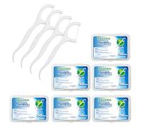 RAZOKO Palillos Dentales - 300 Unidades (6 Paquetes) con Estuche Portátil, Hilo Resistente y No Se Rompe, Ideal para Viajes, Familia y Uso Diario