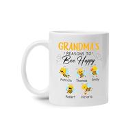 Razones De Grabdma Para Ser Feliz Tazas De Regalo Graciosa Tazón De Café Cerámica Tazas Té Regalos Divertidos Para Colegas Novios Trabajo 330Ml