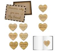 Razones por las que eres mis tarjetas de amigos, hechas de madera de tarjetas de madera - 10 razones por las que eres mi amigo en la caja sentimental - Afirmaciones diarias inspiradoras, tarjetas