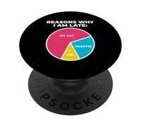 Razones por Las Que llego Tarde, mi Gato me trafica dueño felino PopSockets PopGrip Adhesivo