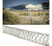 Razor Barbed Wire Rolls for Top of Wall/Garden Fencing | Razor Wires Double Spiral Razor Ribbon Barbed Wire Galvanized Fence(Silver-Roll Dia 20''/50 Cm,L 50M/164ft)
