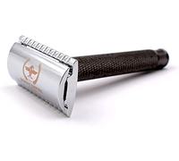Razor Blades Club Caesar - Maquinilla de afeitar de doble filo | Clásica | Maquinilla de afeitar de acero con juego de 20 hojas (Astra-Derby-Shark-Treet) Bronce de cañón 1 unidad (Paquete de 1)