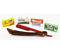 Razor Blades Club Spartacus Nueva Maquinilla de Afeitar Recta de Roman Empire Shaving | Maquinilla de afeitar profesional para barba, bigote y contornos Rojo 1 Unidad (1 Paquete)