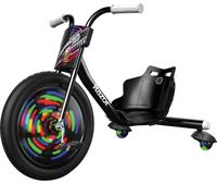 Razor RipRider 360 Lightshow - Triciclo para Niños 5+ con 360° Drift Steering, Luces Multicolores Activadas por Movimiento, Triciclo Drift de 3 Ruedas con Ruedas Traseras - Negro