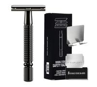 Razoras de doble borde, maquinillas de seguridad para hombres,Recortadora de barba de doble filo - Mastreras de seguridad para hombres con recortador de precisión para el uso de viajes a casa, con 5 r