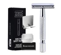 Razoras de doble borde para hombres, maquinillas de afeitar de doble borde, maquinilla de afeitar de doble borde | Afeitadoras de afeitar de seguridad con 5 recargas para una experiencia de afeitado