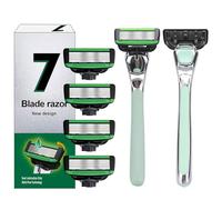 Razro para hombres y mujeres con 5 puntas de acero inoxidable, reutilizables, de metal, manual, para afeitar, regalos con