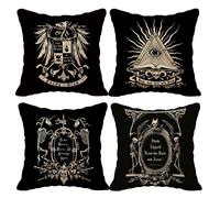 (RB) Funda de almohada g tica macabra de Dark Memento Mori The Undead, 45,7 x 45,7 cm, juego de 4, decoraci n g tica para el hogar, regalos para