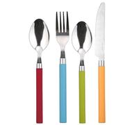 RB RENBERG RB RENBERG Funny Black - Juego De Cubiertos 24 piezas de Acero Inoxidable - 6 Cucharas - 6 Tenedores - 6 Cuchillos - 6 Cucharas De Té - Acabado Tumble - Negro