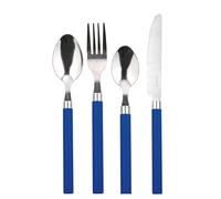 RB RENBERG RB RENBERG Funny Blue - Juego De Cubiertos 24 piezas de Acero Inoxidable - 6 Cucharas - 6 Tenedores - 6 Cuchillos - 6 Cucharas De Té - Acabado Tumble - Color Azul