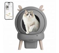RBFGYIOP Arenero automático autolimpiante Inteligente para Gatos con App, 60-65 L, Triple Detector de Seguridad, Modo Auto/Manual, Cubo 8 L, XXL para Varios Gatos - Cool Gray - EU Standard
