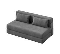 RBFGYIOP Sofá Cama Convertible Que Ahorra Espacio, sofá futón Plegable 80 plazas cojín, colchón Plegable, Lino Moderno, sillón Dos para Sala Estar, Dormitorio, apartamento Oficina Gris (Gris Oscuro)