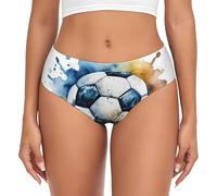 rbghnm Calzoncillos suaves y transpirables de cobertura completa, con estampado de fútbol en acuarela, cómodos y elásticos, tallas grandes, Negro, XXL