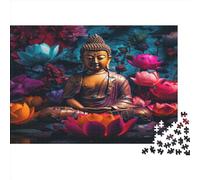 RBGKZVYUM Estatua de Buda Puzzle, 1000 Piezas, Puzzle Adultos para Aliviar el Estrés, Rompecabezas Intelectual Desafío para Niños Adultos 1000pcs (75x50cm)