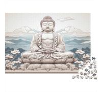 RBGKZVYUM Estatua de Buda Puzzle de 1000 Piezas Cartón Religioso Avanzado para Adultos 1000pcs (75x50cm)