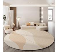 RBQIZVW Crema Alfombras Salon Redonda Grande 140 cm, Alfombra Habitacion Efecto Lavables en Lavadora, No se Desprenden, Moderna Antideslizante Alfombras Redondas Sala para Dormitorio, Comedor
