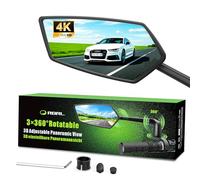 RBRL Espejo de Bicicleta 3D Ajustable para Visión Panorámica | 360° Giratorio y Plegable | Retrovisor de Cristal Auténtico Resistente a Roturas | Manillar Compacto Duradero
