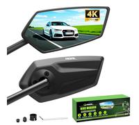 RBRL Espejo de bicicleta | 3D ajustable para visión panorámica | 360° giratorio y plegable |Retrovisor de cristal auténtico resistente a roturas | Espejo de manillar compacto duradero para