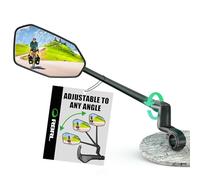 RBRL Espejo de bicicleta para manillar con cristal auténtico ProVision, aleación de aluminio, resistente a la rotura y duradero, giratorio 360° y plegable, espejo retrovisor para bicicleta eléctrica