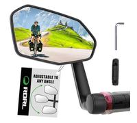 RBRL Espejo retrovisor de gran tamaño, resistente a la rotura y duradero, ajustable 360° para bicicleta eléctrica (izquierda)