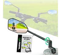 RBRL Espejo trasero para bicicleta, giratorio 360°, estable y resistente a caídas, espejo grande, no es fácil de bloquear, espejo de bicicleta para manillar (juego de extremo de manillar)