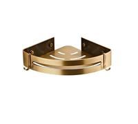 RBUDSPOLF Estantes de Almacenamiento de Baño Estante de Esquina de Baño Organizador de Carrito de Ducha con Ganchos Soporte para Cosméticos de Montaje en Esquina de Pared, Color Latón
