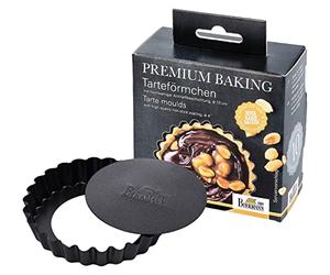 RBV Birkmann, 882195 Premium Baking - Molde para tarta, diámetro de 10 cm, 6 compartimentos, con base elevadora, excelente revestimiento antiadherente, con receta
